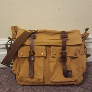 Muchuan Canvas and Leather Messenger Bag